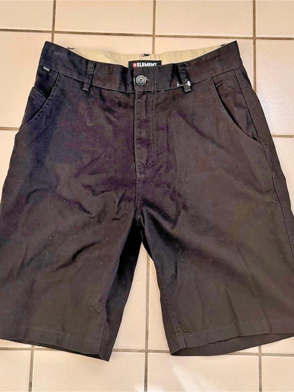 Element Men's Black Flat Front Shorts Waist 31